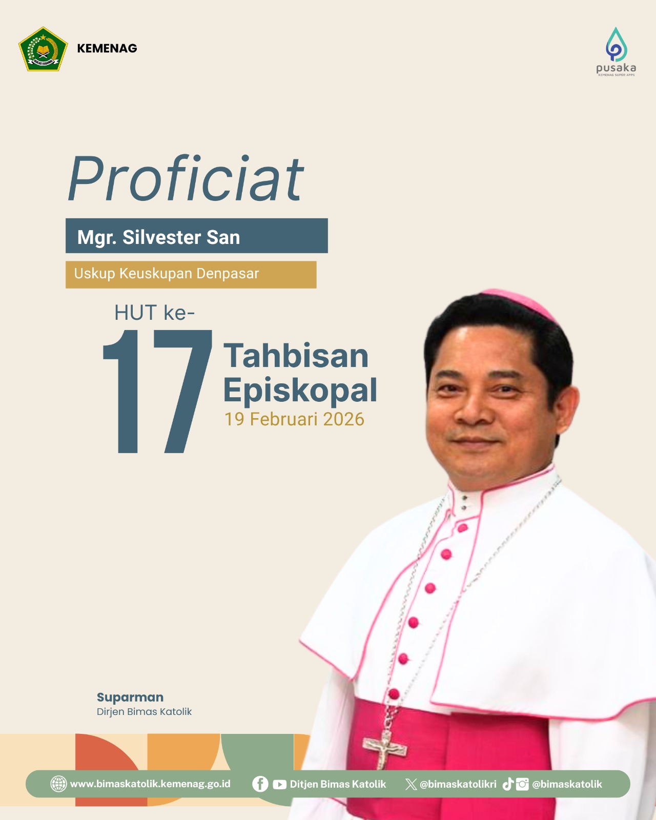 Proficiat HUT Ke-17 Tahbisan Episkopal Mgr. Silvester San