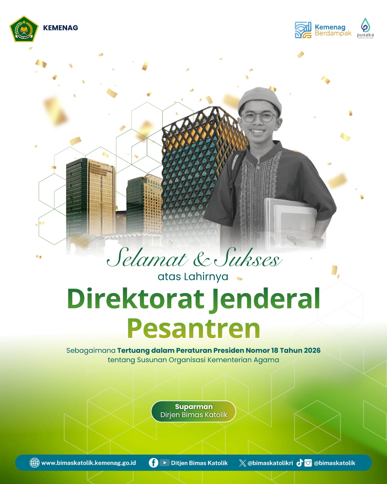 Selamat dan Sukses atas lahirnya Direktorat Jenderal Pesantren