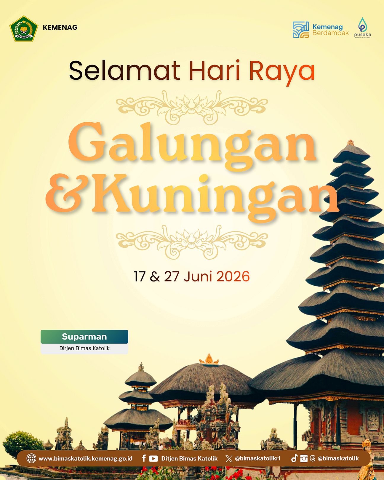 Selamat Hari Raya Galungan dan Kuningan 2026