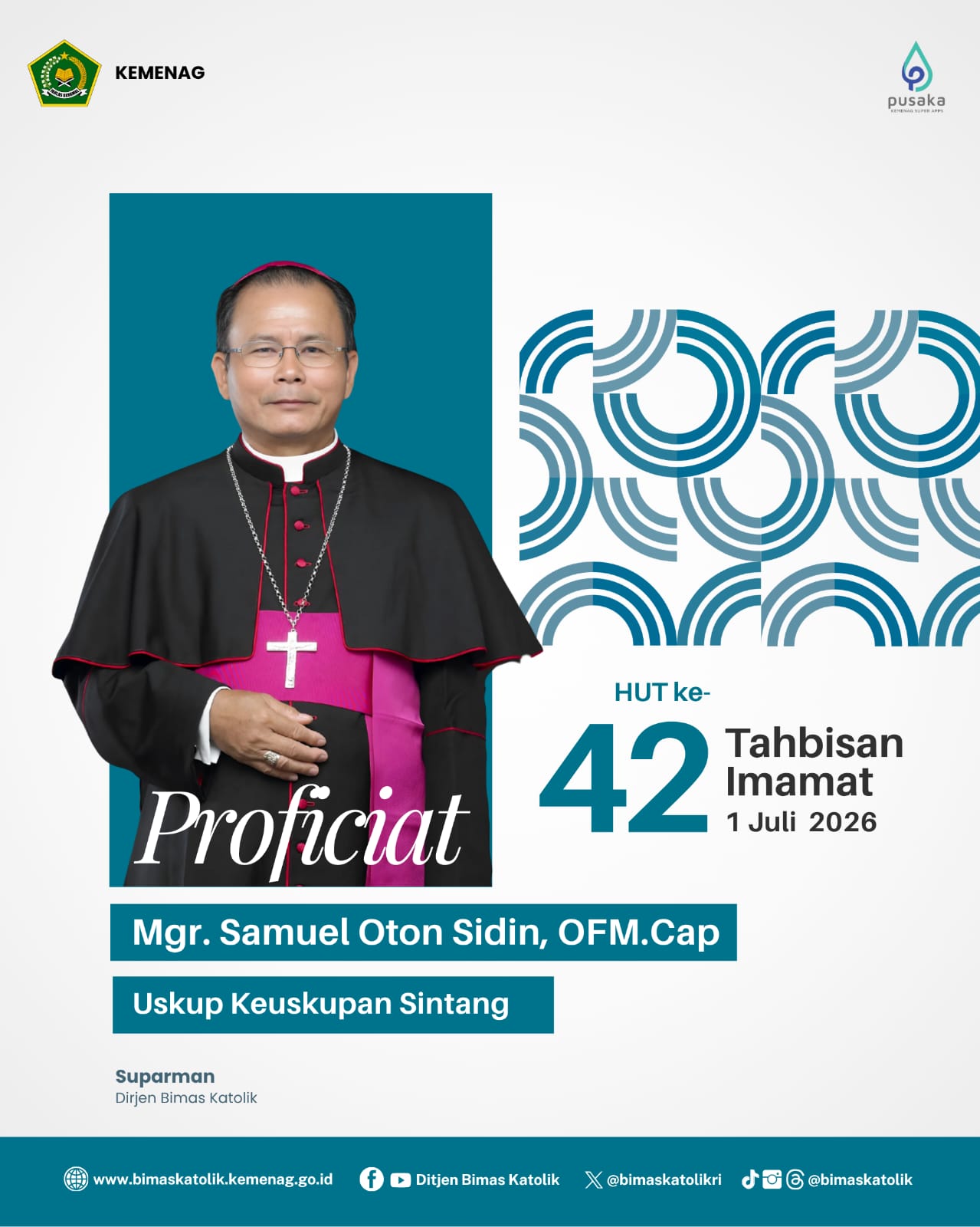 Proficiat HUT Ke-42 Tahbisan Imamat Mgr. Samuel Oton Sidin, OFM.Cap