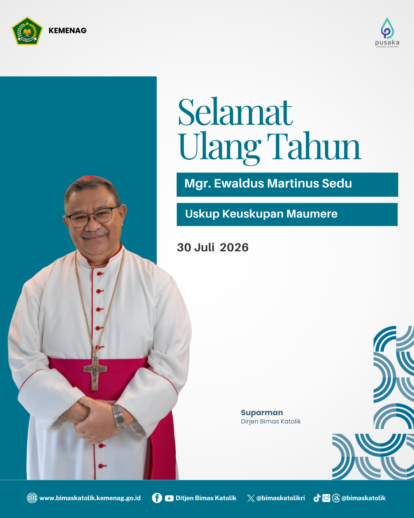 Selamat Ulang Tahun Mgr. Ewaldus Martinus Sedu