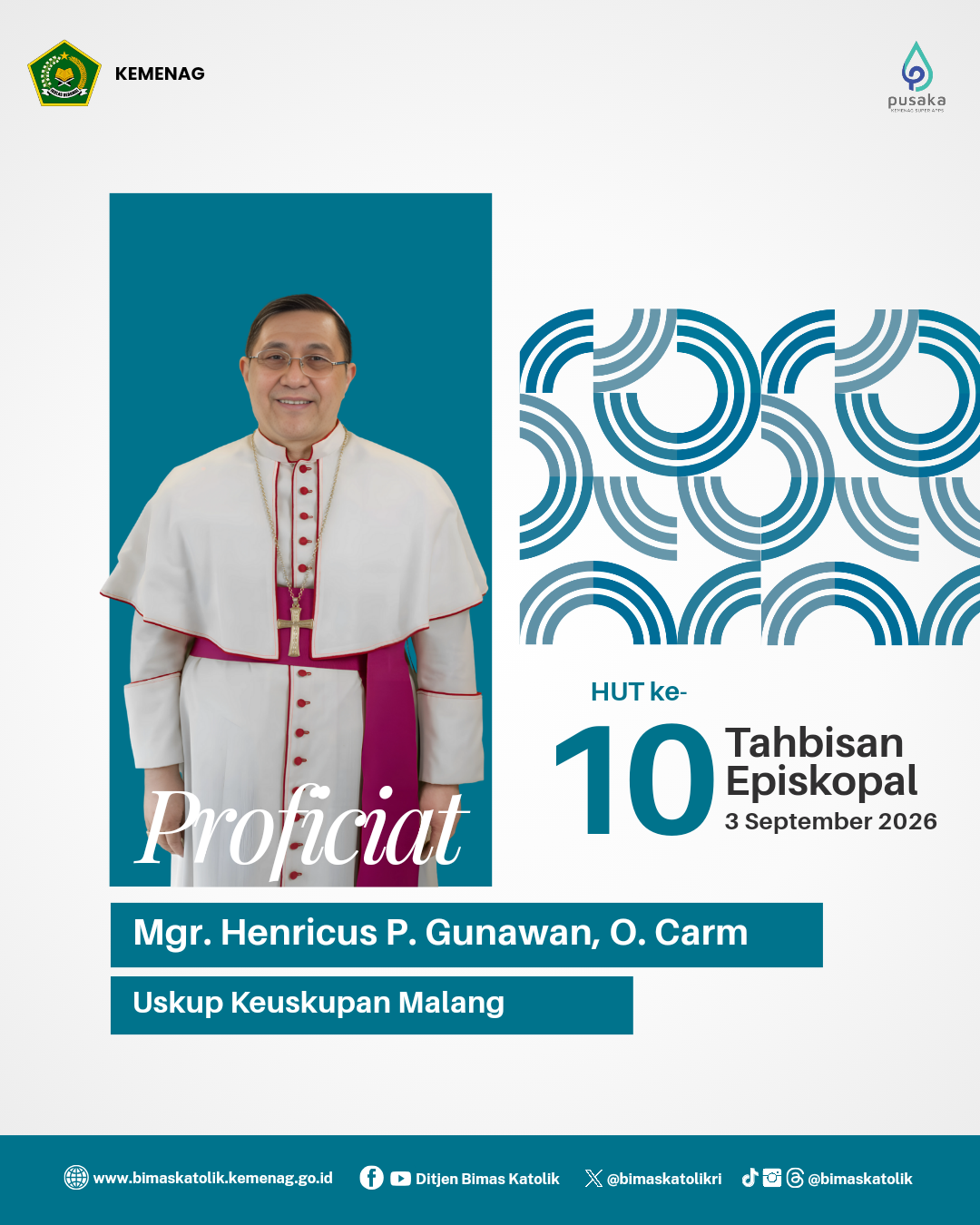 Proficiat HUT Ke-10 Tahbisan Episkopal Mgr. Henricus P. Gunawan, O. Carm