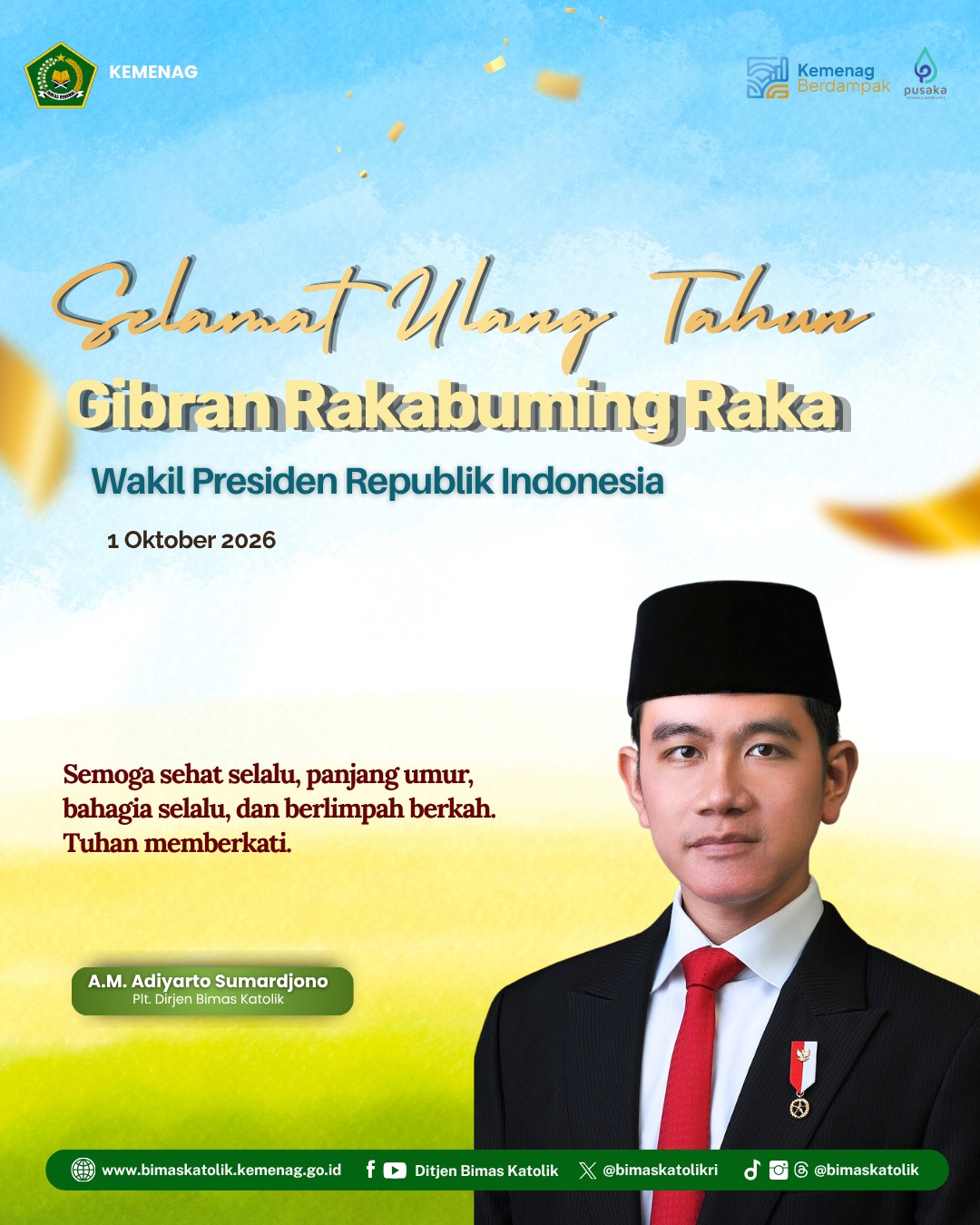 Selamat Ulang Tahun Gibran Rakabuming Raka Wakil Presiden Republik Indonesia