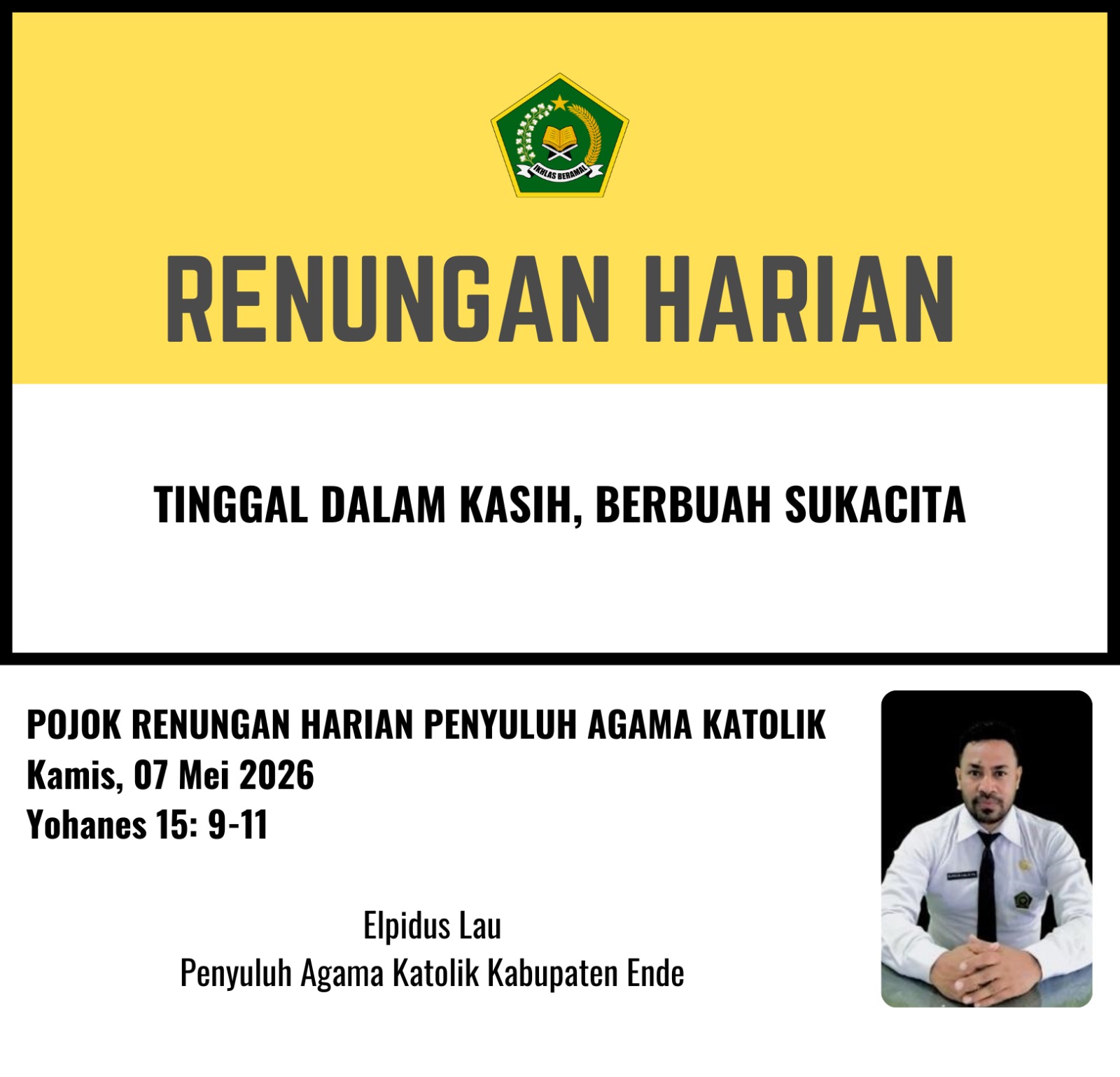 Pojok Renungan Harian Penyuluh Agama Katolik