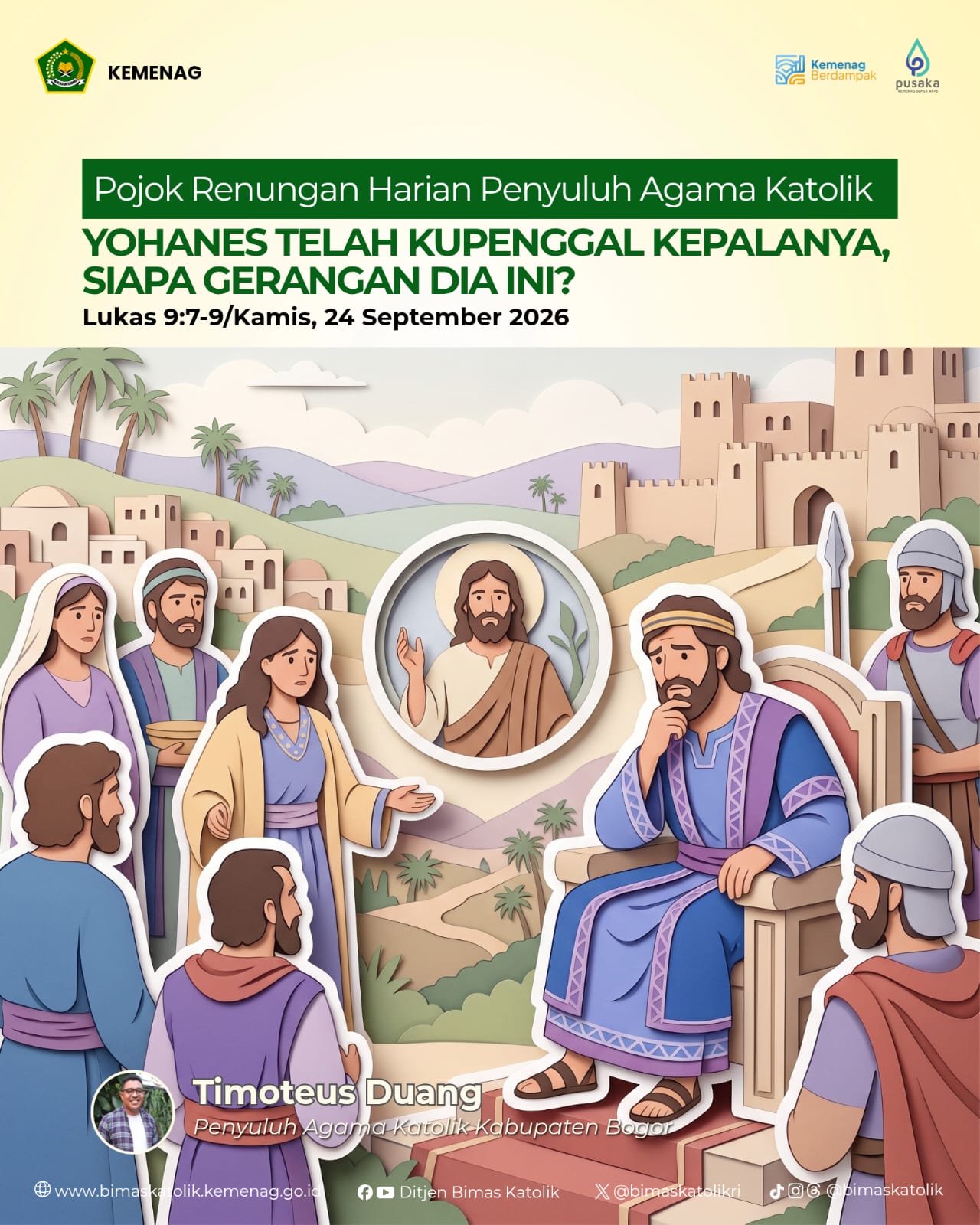 YOHANES TELAH KUPENGGAL KEPALANYA, SIAPA GERANGAN DIA INI?