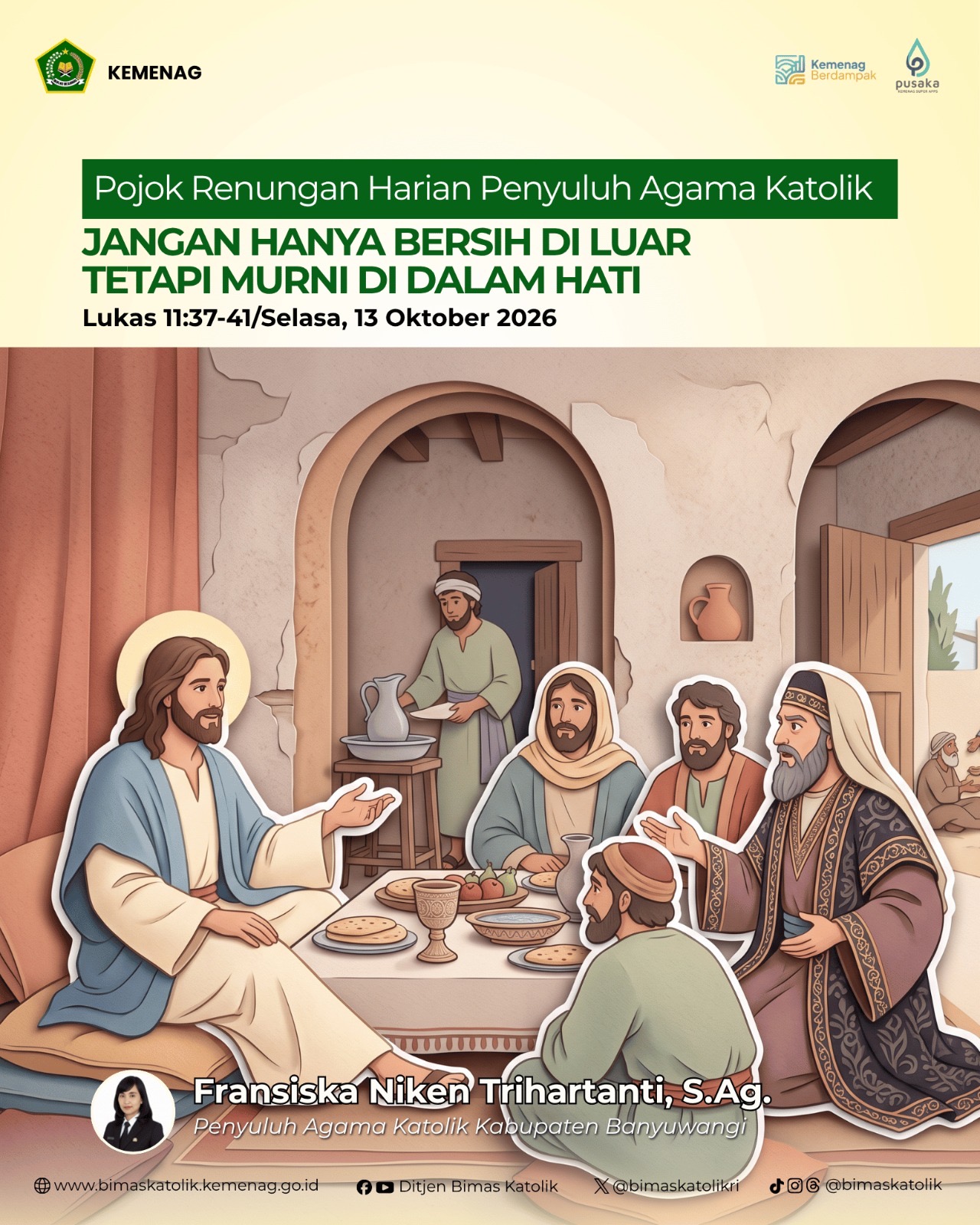 JANGAN HANYA BERSIH DI LUAR TETAPI MURNI DI DALAM HATI